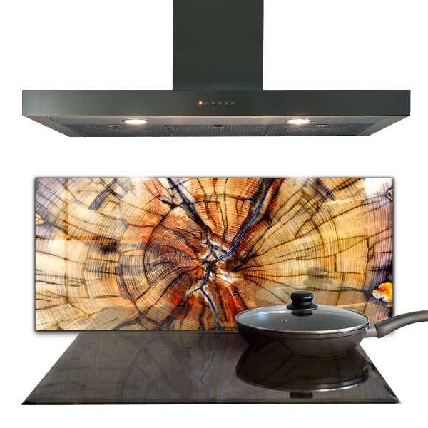 Verre pour crédence Grains de bois naturels