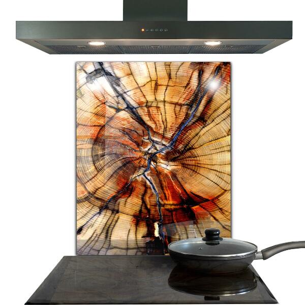 Verre pour crédence Grains de bois naturels