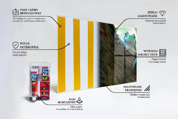 Crédence cuisine en verre Grenouille curieuse sur une feuille