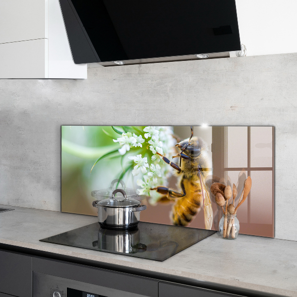 Crédence cuisine en verre Abeille collectant du pollen