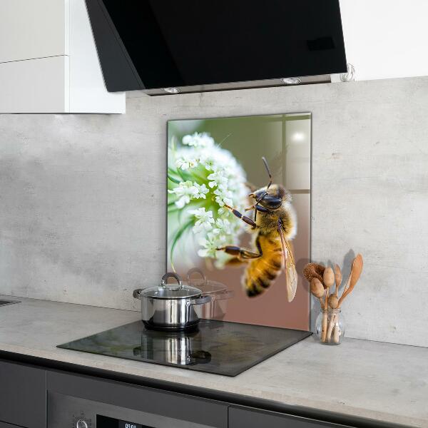 Crédence cuisine en verre Abeille collectant du pollen