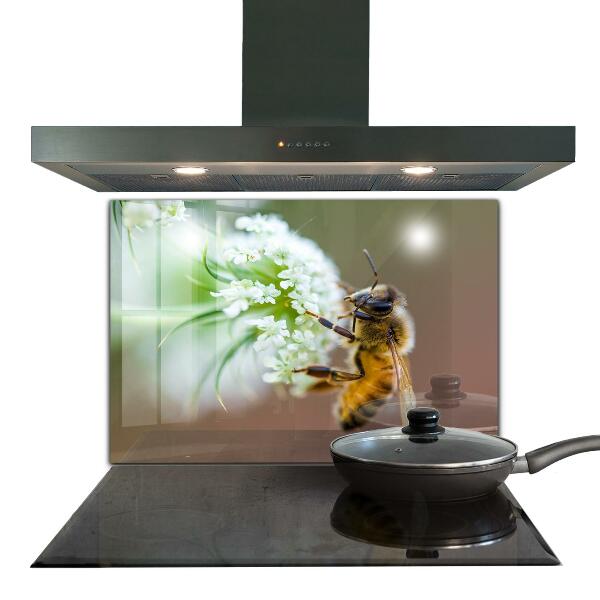 Crédence cuisine en verre Abeille collectant du pollen