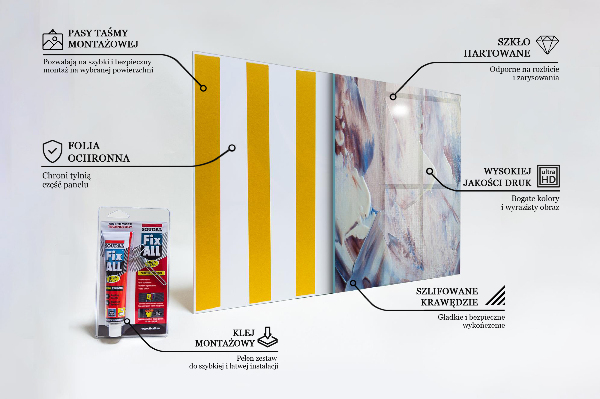 Crédence en verre trempé Abstraction de peinture texturée