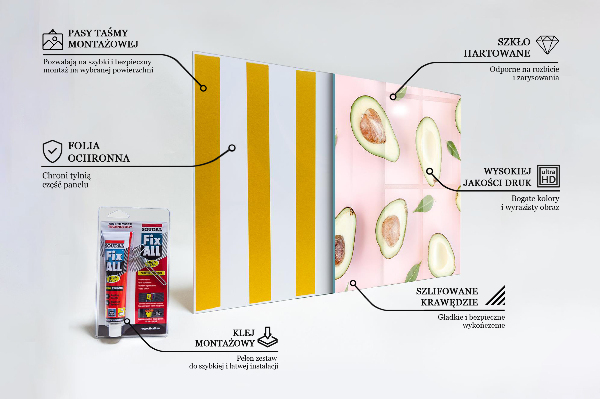 Crédence cuisine en verre Composition à l'avocat