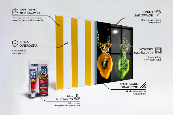 Crédence cuisine en verre Poivrons colorés sous l'eau