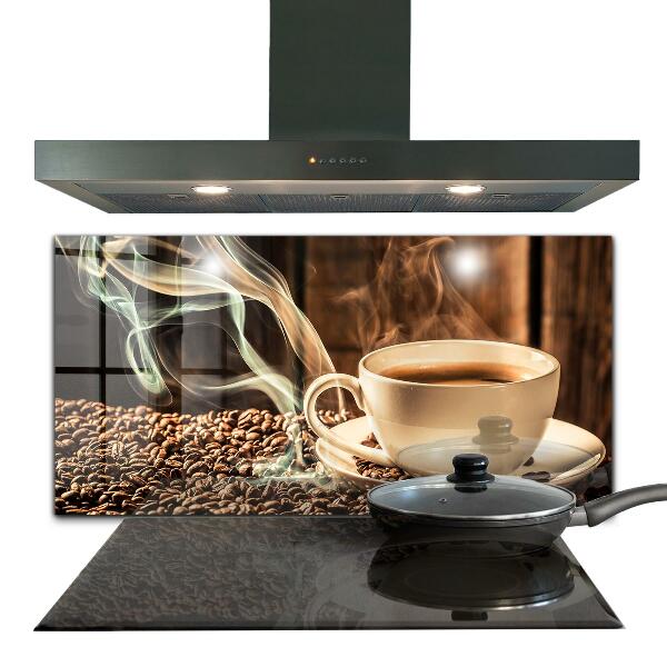 Crédence cuisine en verre Une tasse de café aromatique