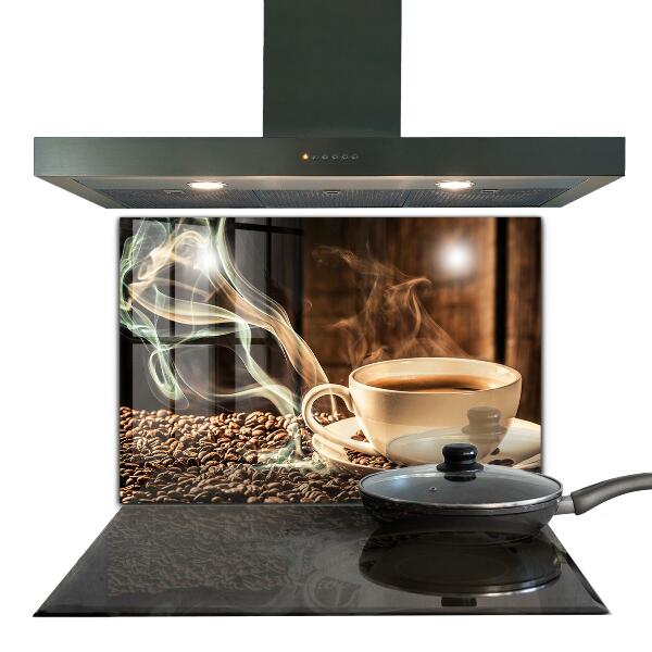 Crédence cuisine en verre Une tasse de café aromatique