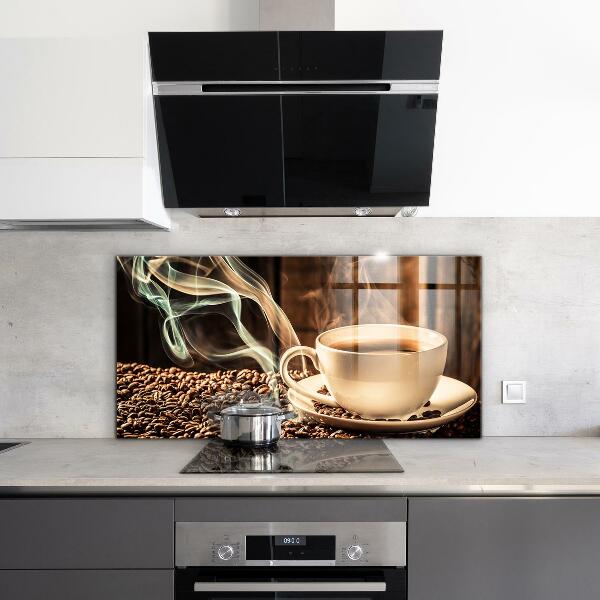 Crédence cuisine en verre Une tasse de café aromatique