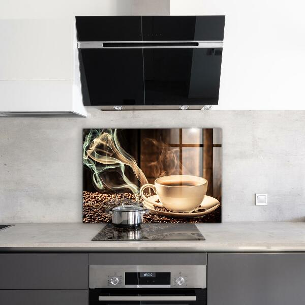 Crédence cuisine en verre Une tasse de café aromatique
