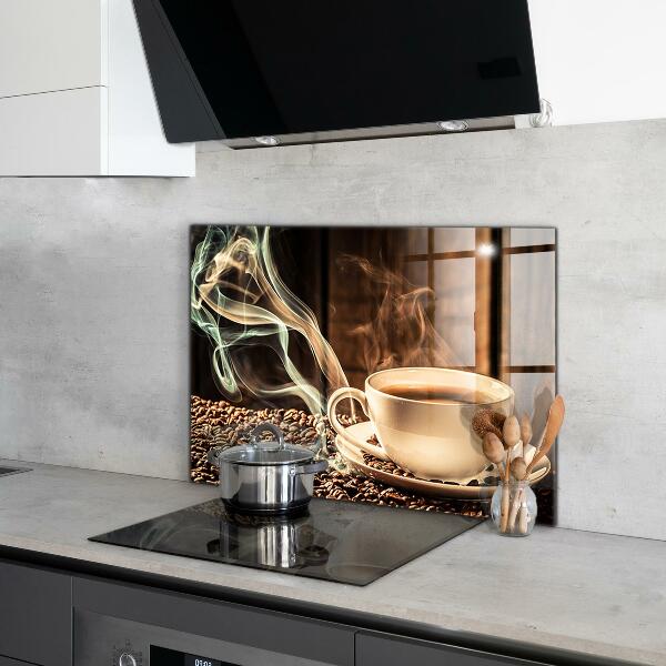 Crédence cuisine en verre Une tasse de café aromatique