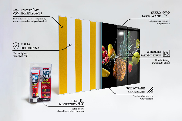 Crédence cuisine en verre Composition de fruits juteux