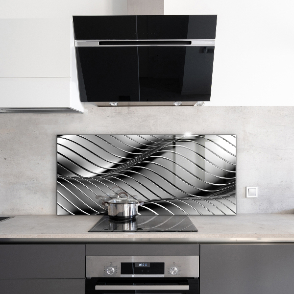 Crédence cuisine en verre Abstraction des vagues métalliques