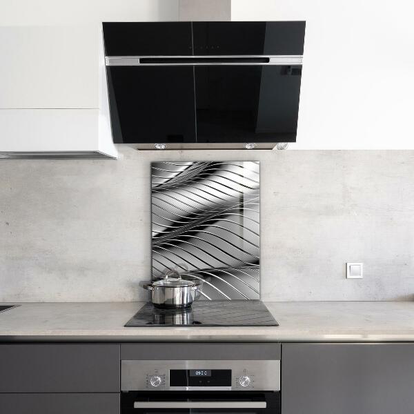 Crédence cuisine en verre Abstraction des vagues métalliques