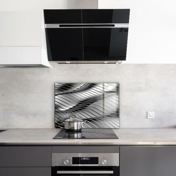 Crédence cuisine en verre Abstraction des vagues métalliques
