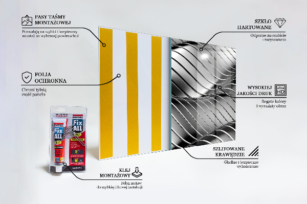 Crédence cuisine en verre Abstraction des vagues métalliques