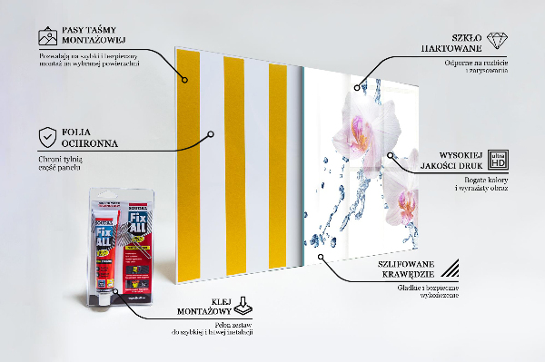 Verre pour crédence Orchidée arrosée d'eau