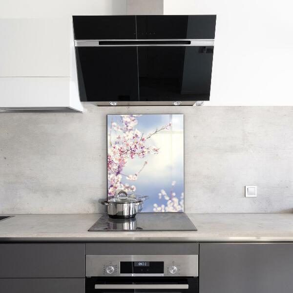 Verre pour crédence Fleurs roses délicates