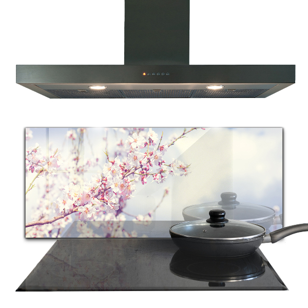 Verre pour crédence Fleurs roses délicates