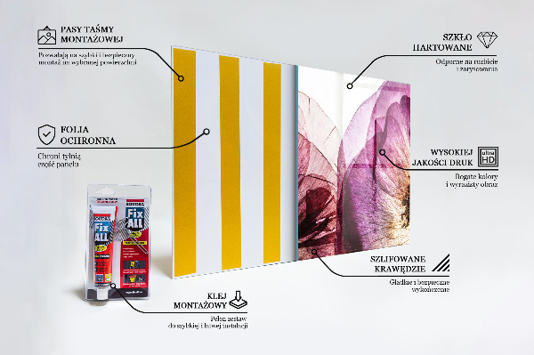 Verre pour crédence Détails des fleurs délicates