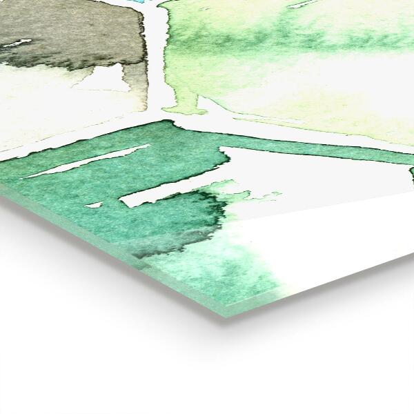 Crédence cuisine en verre Motifs géométriques à l'aquarelle