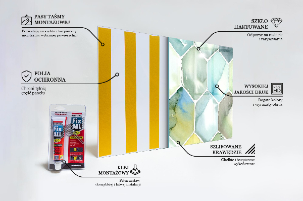 Crédence cuisine en verre Motifs géométriques à l'aquarelle