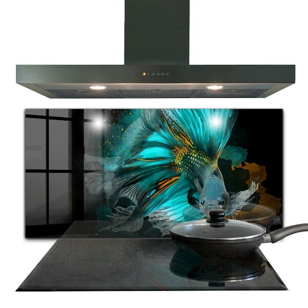 Crédence cuisine en verre Poisson combattant tropical