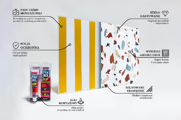 Verre pour crédence Pierre de terrazzo