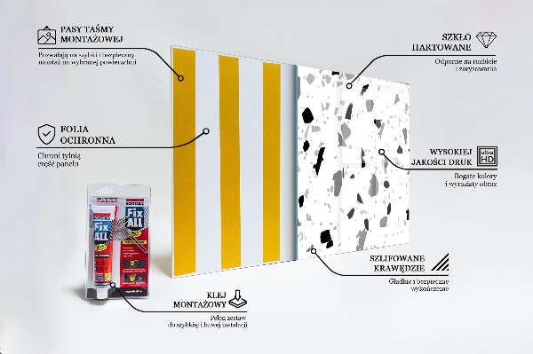 Crédence en verre Terrazzo monochrome