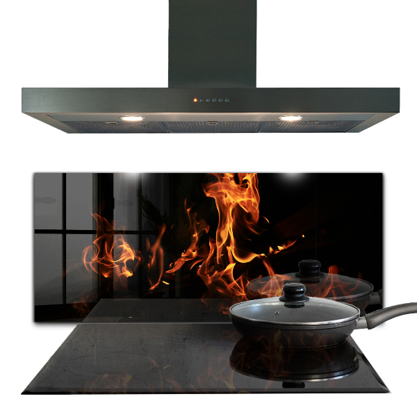 Crédence en verre Flammes chaudes d'un feu de camp