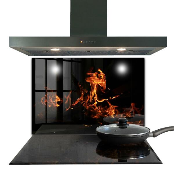 Crédence en verre Flammes chaudes d'un feu de camp