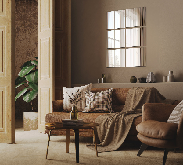 Miroir carreaux 6 pce 20x20 cm