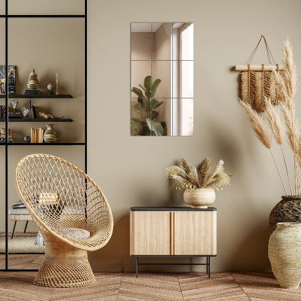 Carrelage miroir mural 6 pce 30x16 cm