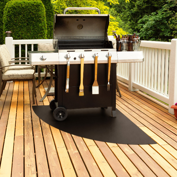 En quart de cercle plaque de protection pour barbecue 100x100 cm