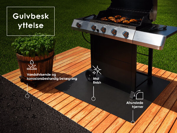 En quart de cercle plaque de protection pour barbecue 100x100 cm
