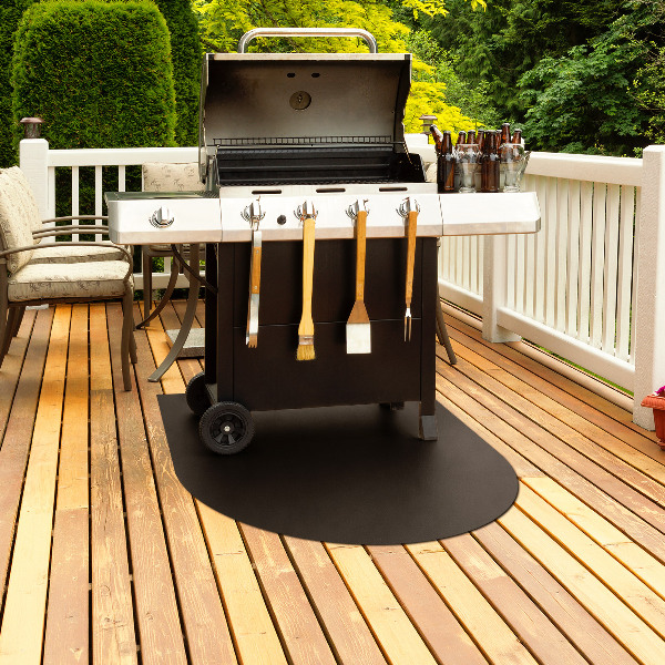 Semi-ovale tôle de protection pour barbecue 80x90 cm