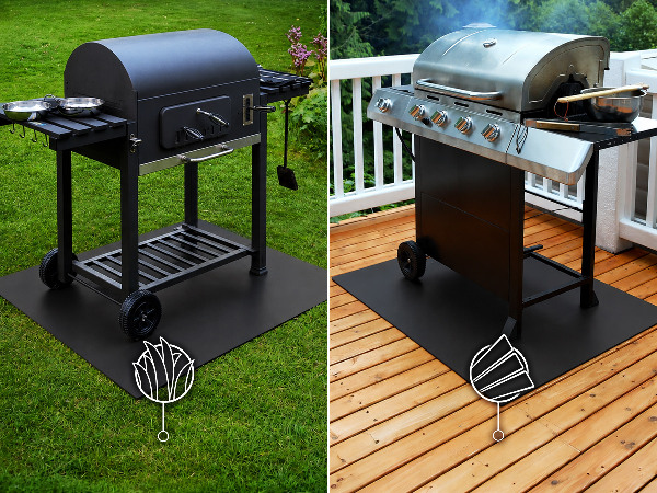 Semi-ovale plaque protection sol barbecue 100x100 cm