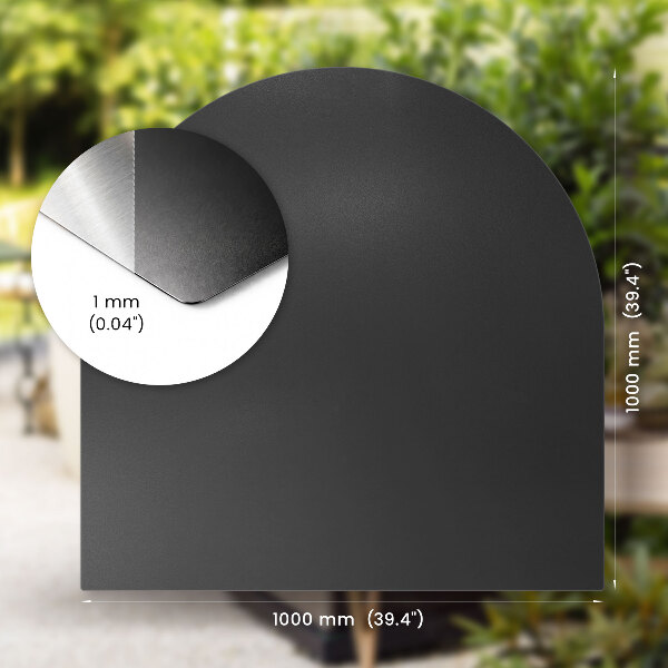 Semi-ovale plaque protection sol barbecue 100x100 cm