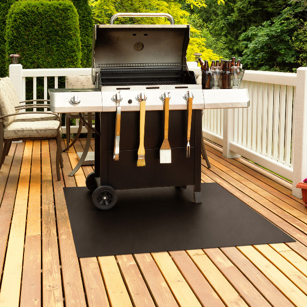 Rectangulaire tapis en tôle pour barbecue 100x80 cm