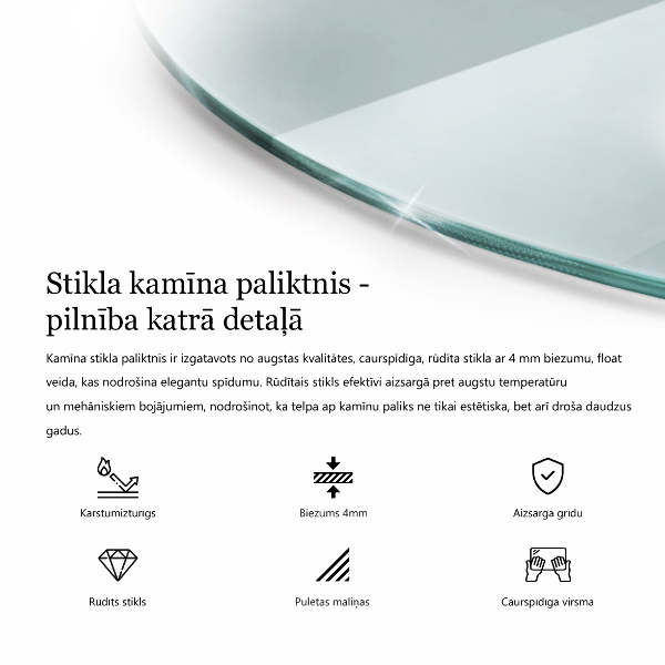 Plaque de sol en verre pour poêle 100x100 cm