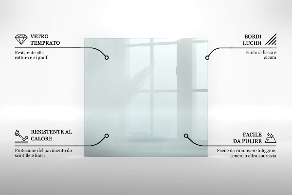 Plaque de verre pour cheminée h40