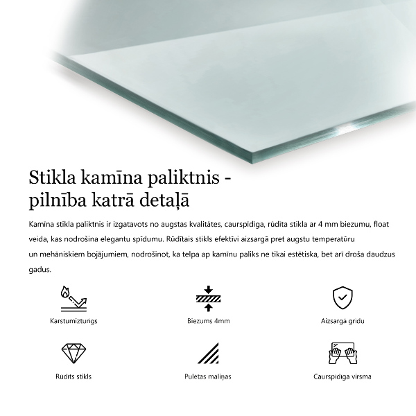 Plaque de sol en verre pour poêle 50x50 cm