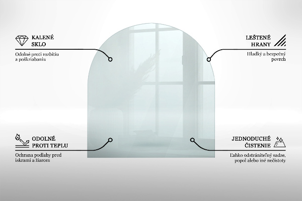 Plaque de sol en verre pour poêle 80x70 cm