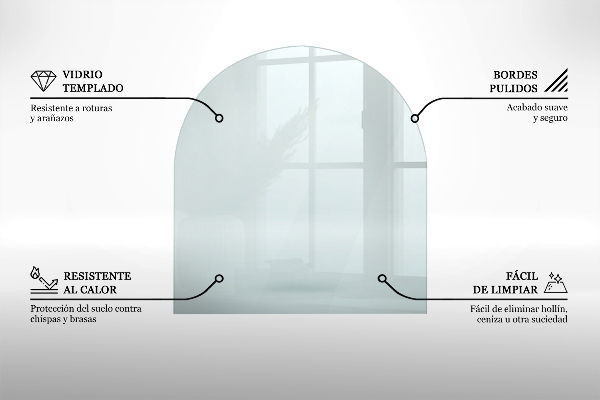 Plaque de sol en verre pour poêle 80x70 cm