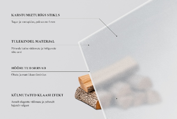 Verre sous poêle à bois semi-ovale semi-transparent 100x100 cm