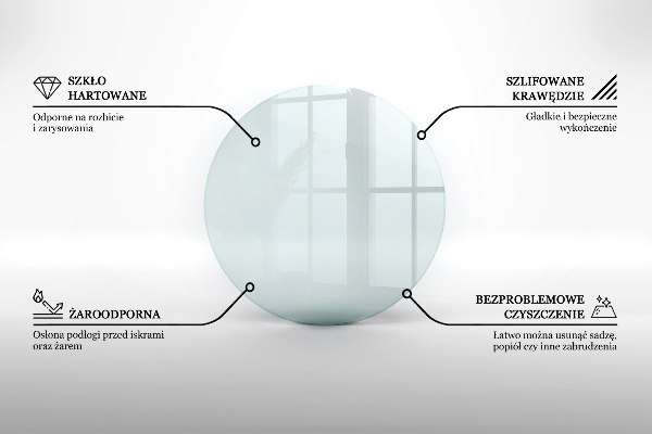 Plaque de verre pour cheminée fi100 cm