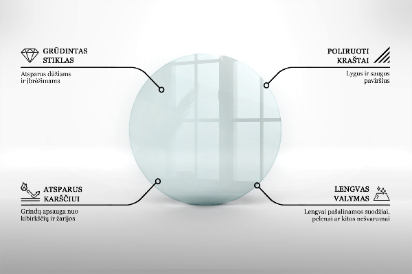 Plaque de verre pour cheminée fi50 cm