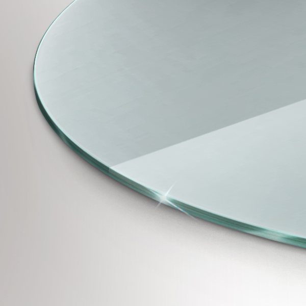 Plaque de verre pour cheminée fi50 cm