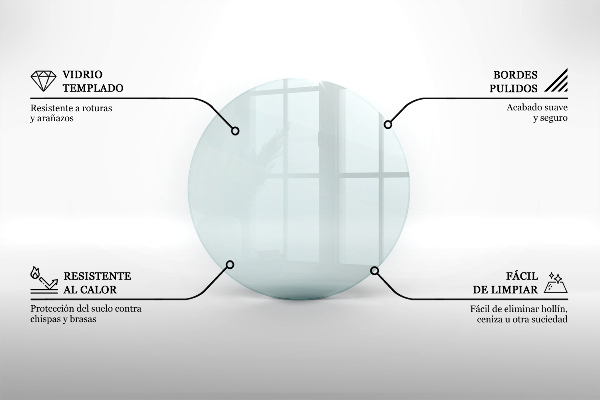 Plaque de verre pour cheminée fi60 cm