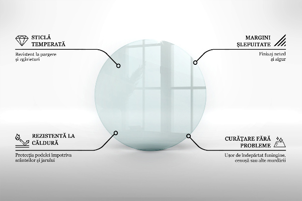 Plaque de verre pour cheminée fi70 cm