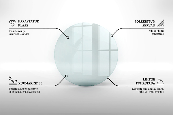 Plaque de verre pour cheminée fi70 cm